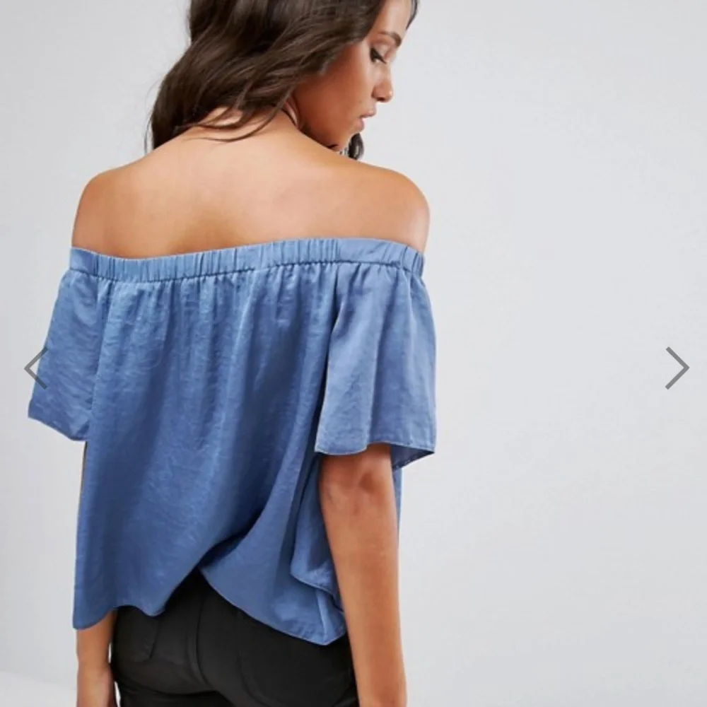 ASOS Blue Off-Shoulder Blouse - Picture 2 of 6